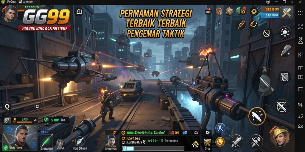 Screenshot gameplay GG99 menampilkan pertempuran strategis yang mendebarkan.