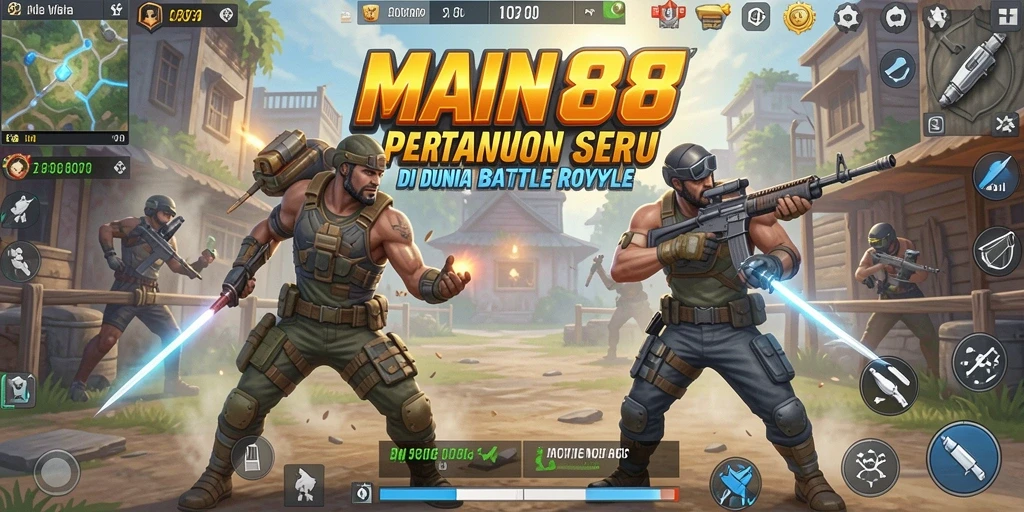 Gameplay seru dan mendebarkan dalam battle royale.