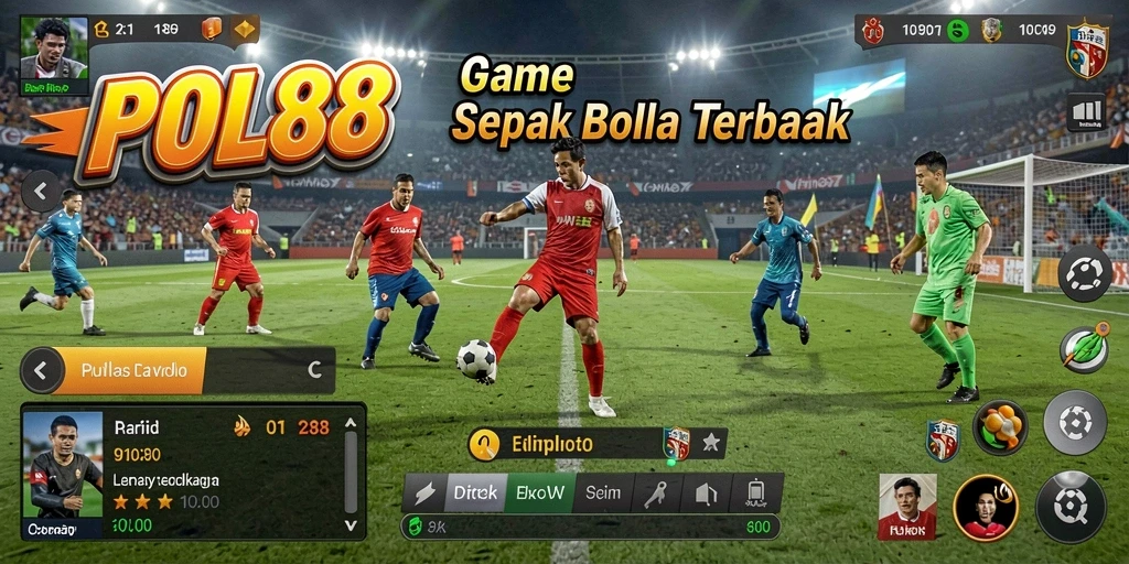 Tampilan gameplay menakjubkan di POL88 dengan aksi sepak bola yang seru.