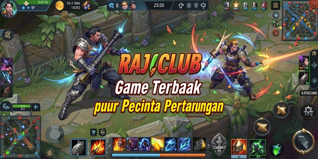 Tangkapan layar menampilkan aksi seru dalam permainan RAJACLUB.