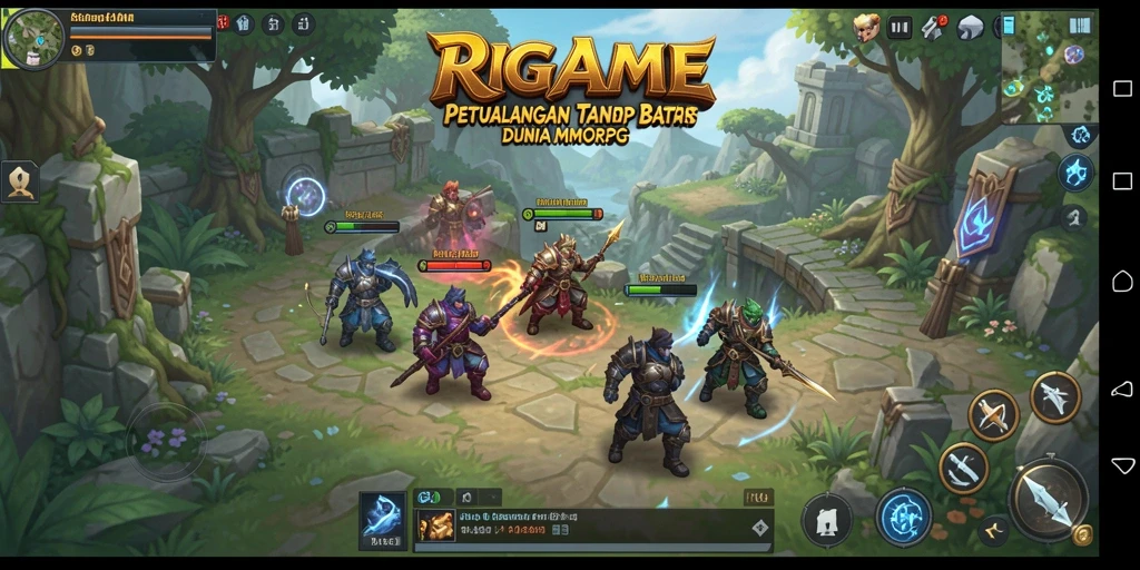 Screenshot RPGAME menunjukkan aksi seru dalam gameplay MMORPG yang menakjubkan.